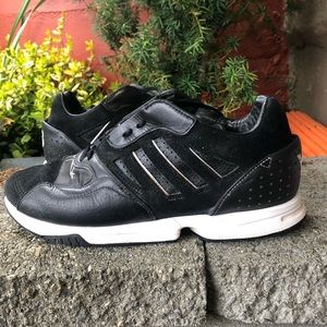 Black Y3-ZX Run full grain leather sneakers Yohji Yamamoto X Adidas